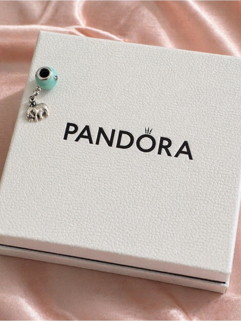 Pandora Retired Elephant & Balloon Dangle Charm Baby Boy Blue Sterling Silver - Picture 3 of 6